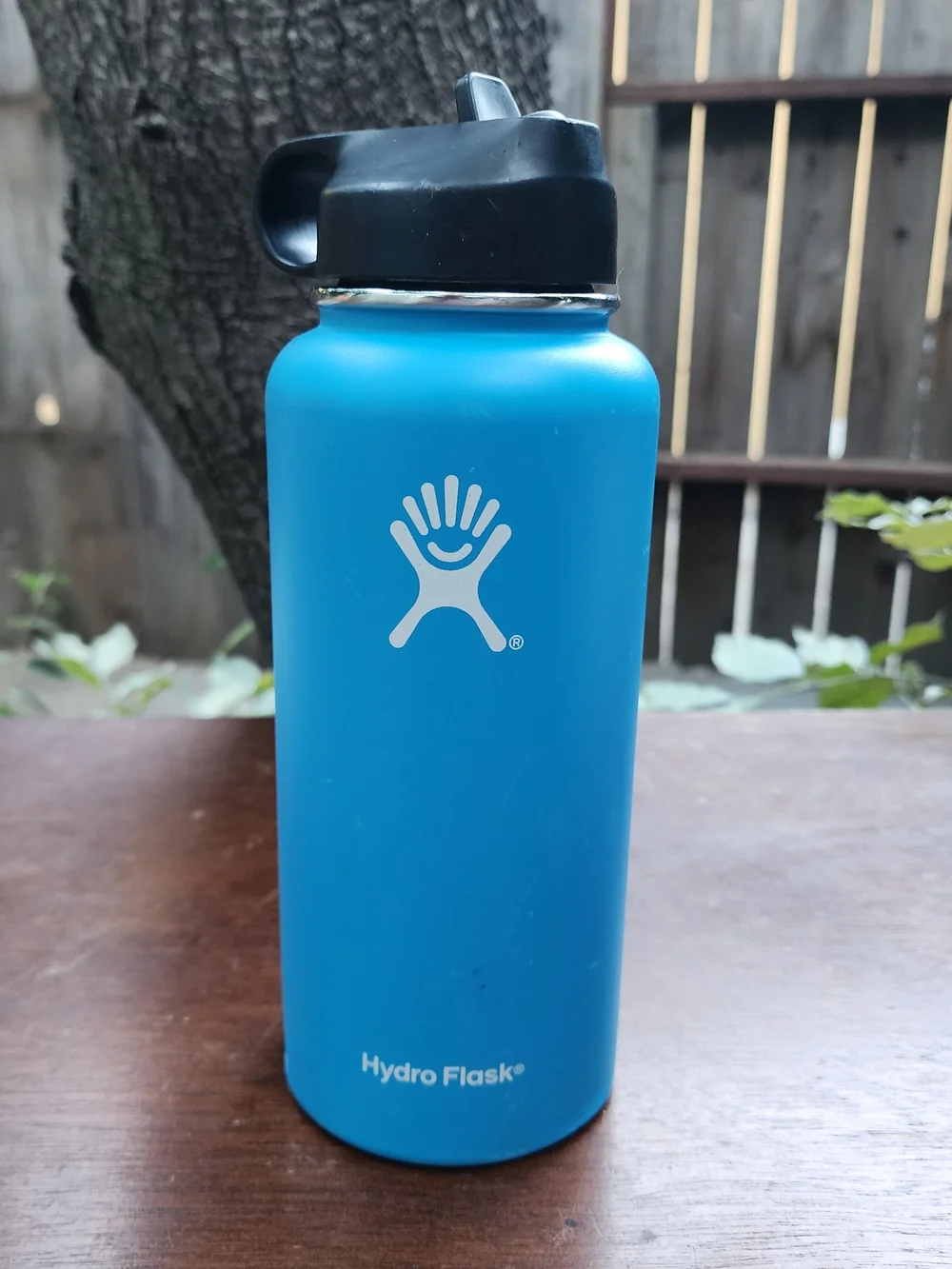 Hydro Flask Wide Mouth Water Bottle Pacific Blue 32oz Flex Straw Cap